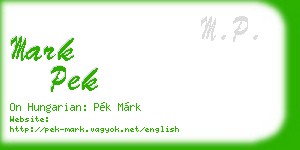 mark pek business card